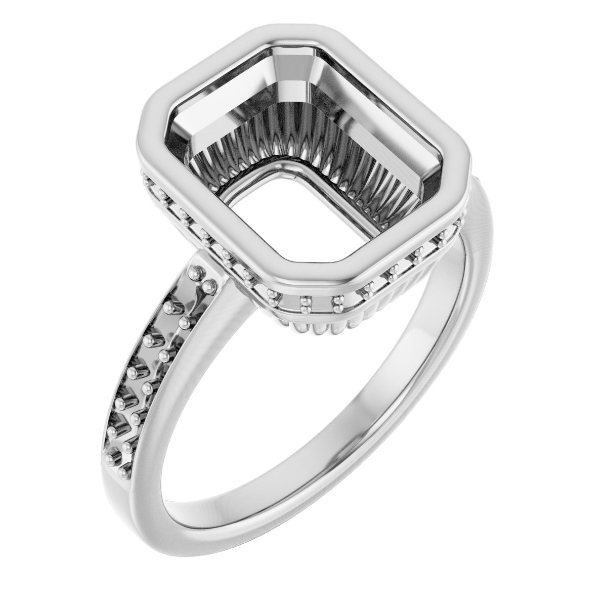 Bezel-Set Accented Engagement Ring
