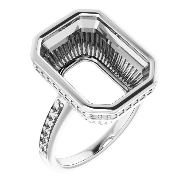 Bezel-Set Accented Engagement Ring