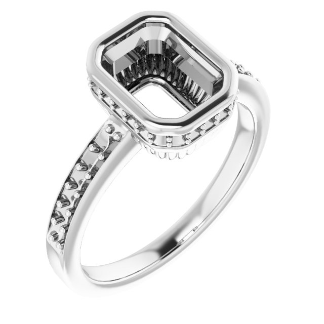 Bezel-Set Accented Engagement Ring