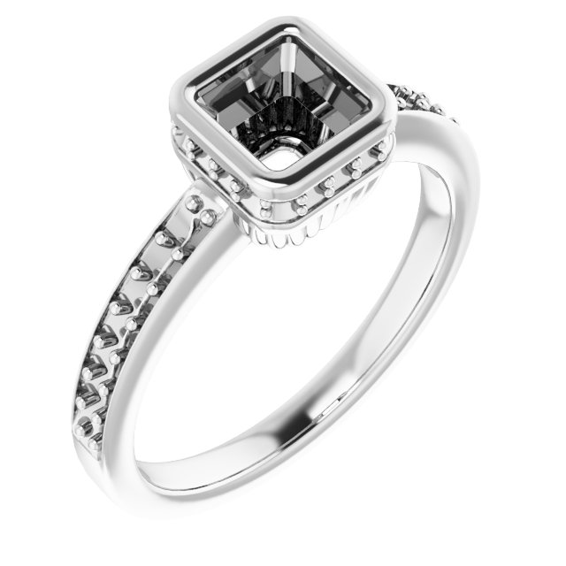Bezel-Set Accented Engagement Ring