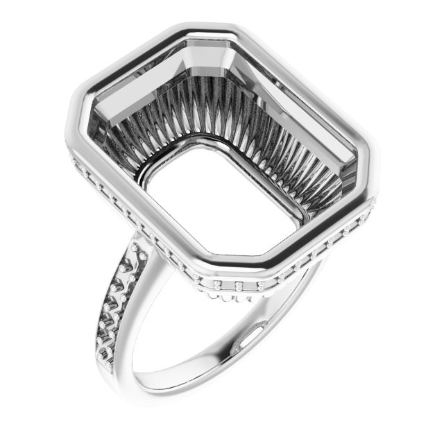 Bezel-Set Accented Engagement Ring