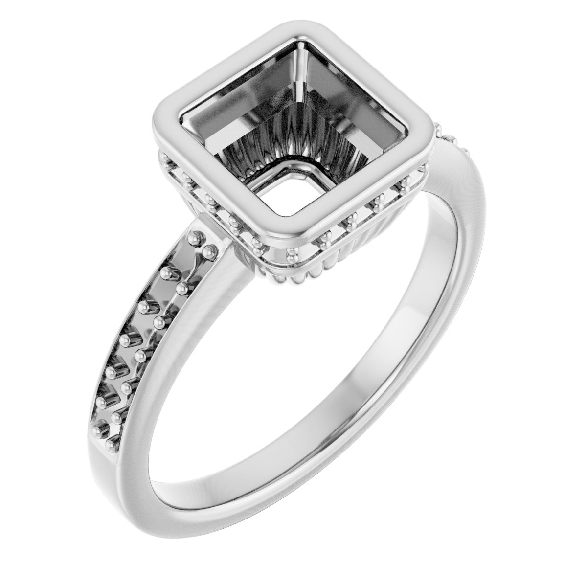 Bezel-Set Accented Engagement Ring