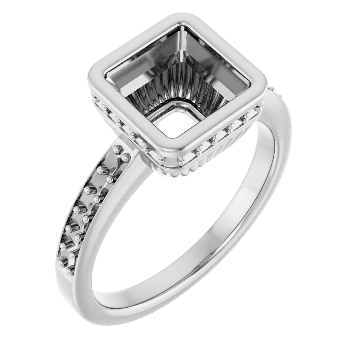 Bezel-Set Accented Engagement Ring