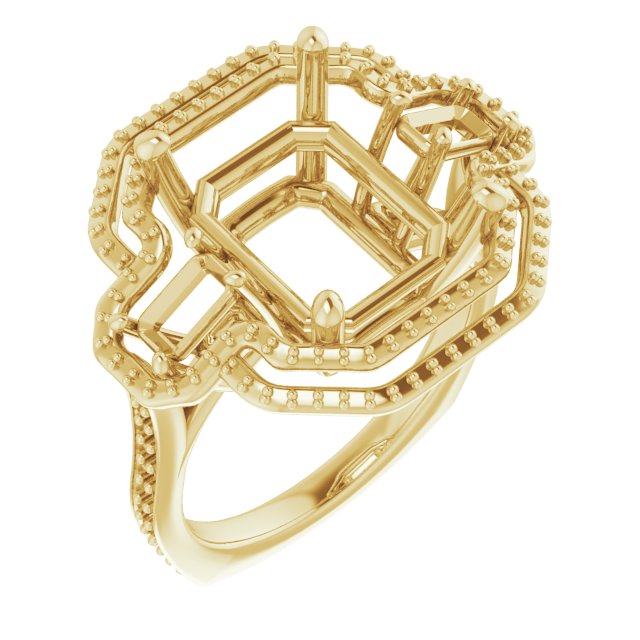 Three-Stone Halo-Style Engagement Ring
