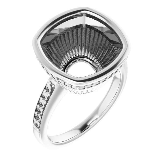 Bezel-Set Accented Engagement Ring