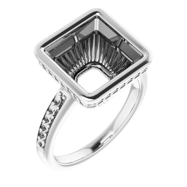 Bezel-Set Accented Engagement Ring