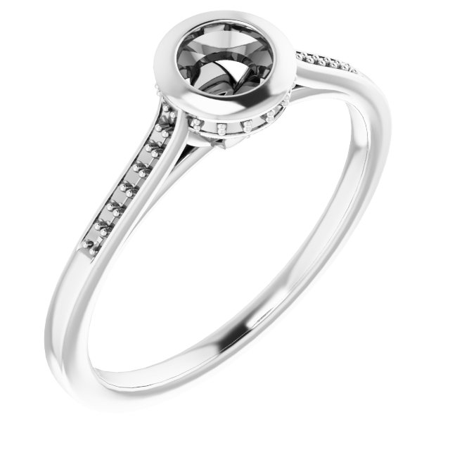 Bezel-Set Accented Engagement Ring