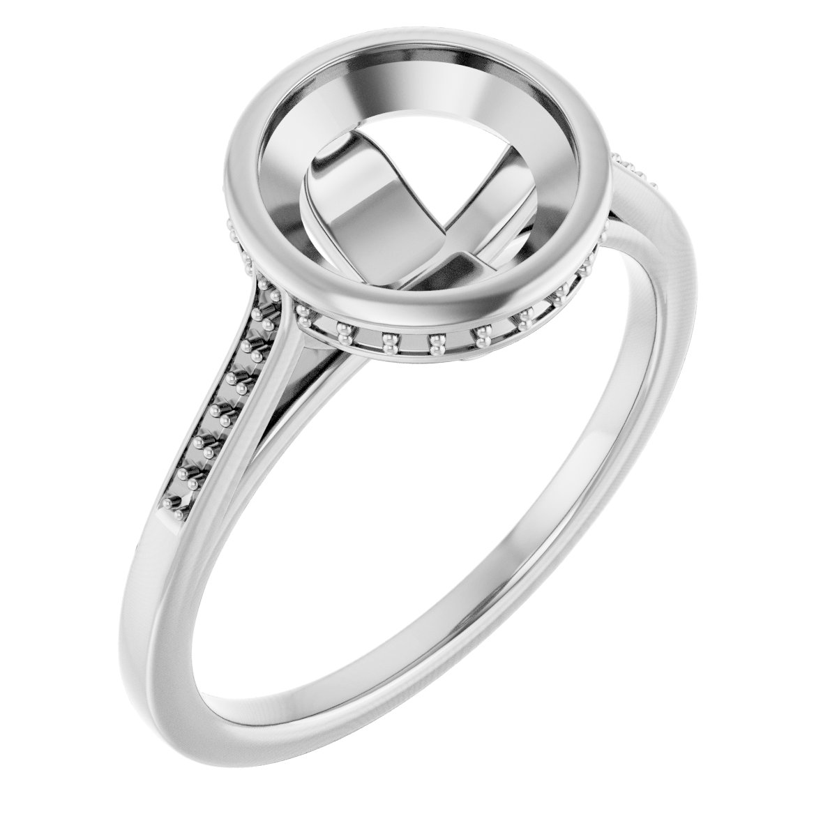Bezel-Set Accented Engagement Ring
