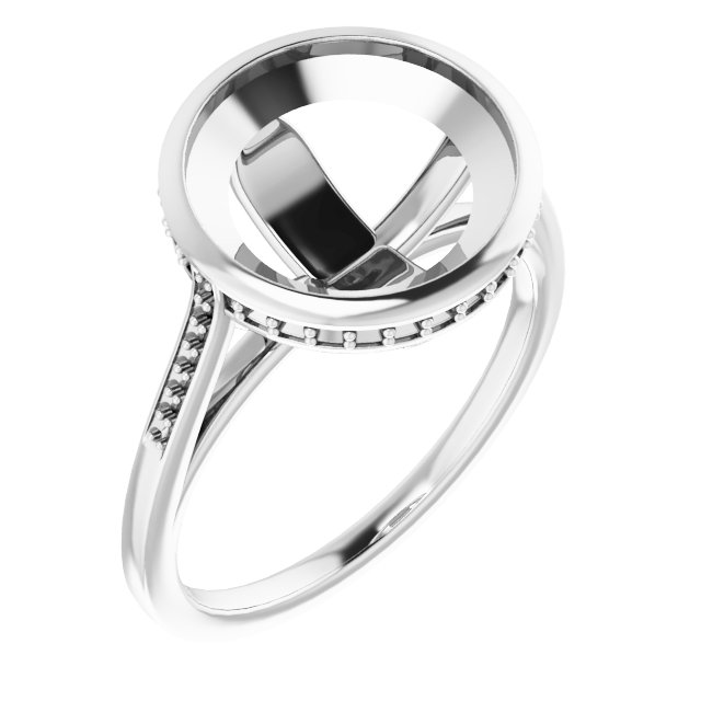 Bezel-Set Accented Engagement Ring