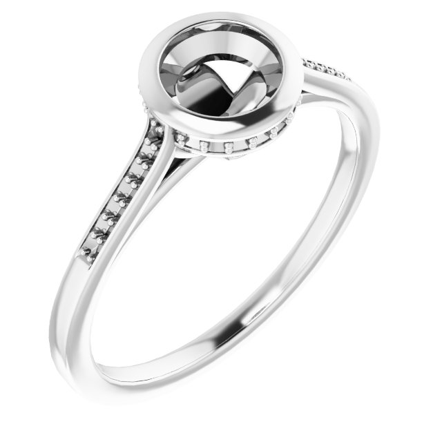 Bezel-Set Accented Engagement Ring
