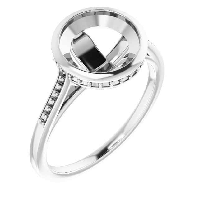 Bezel-Set Accented Engagement Ring