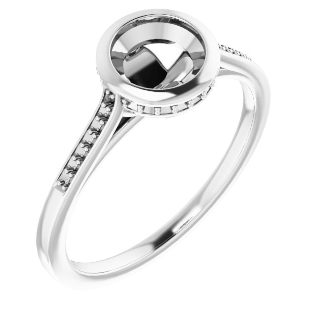 Bezel-Set Accented Engagement Ring