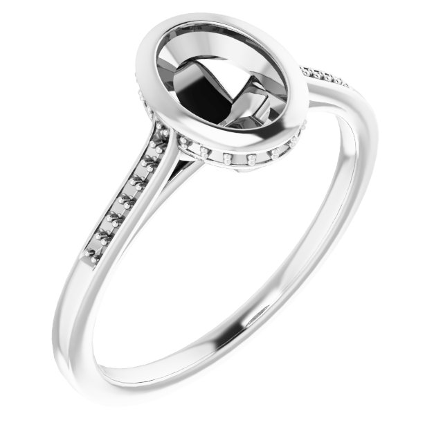 Bezel-Set Accented Engagement Ring