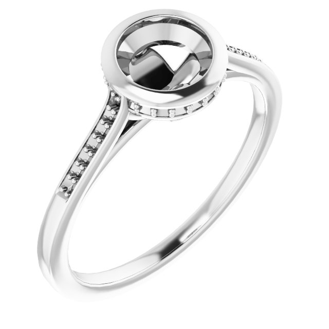 Bezel-Set Accented Engagement Ring