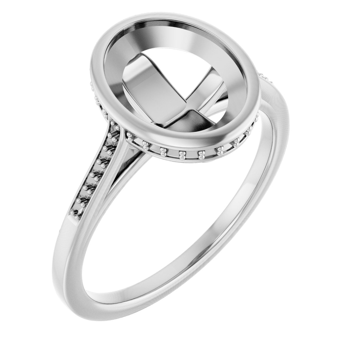 Bezel-Set Accented Engagement Ring