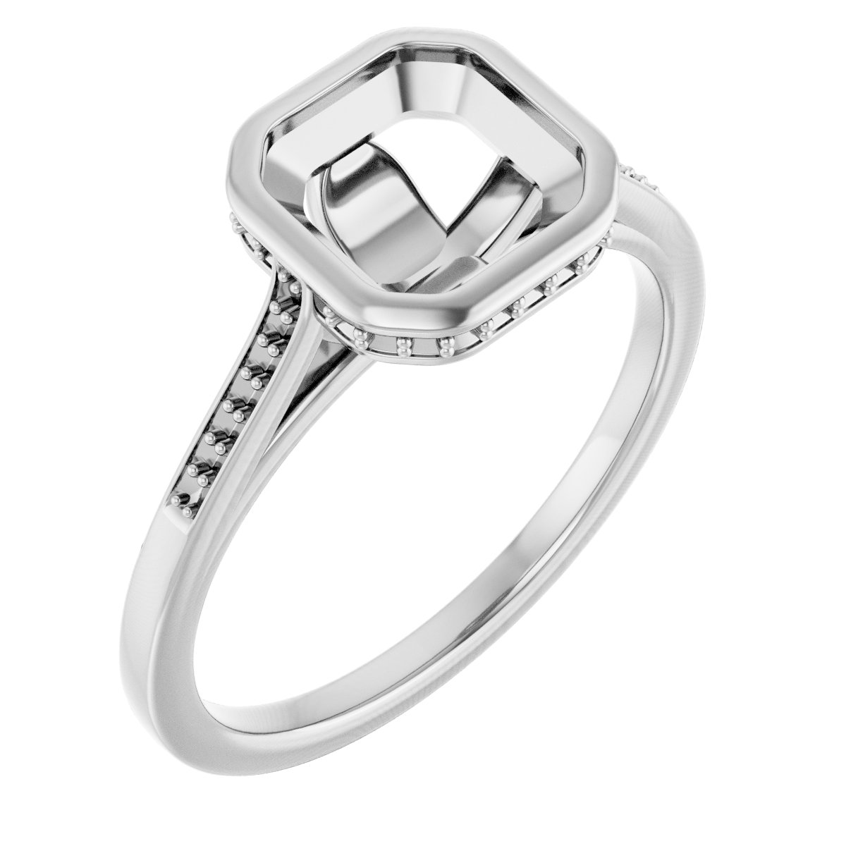 Bezel-Set Accented Engagement Ring