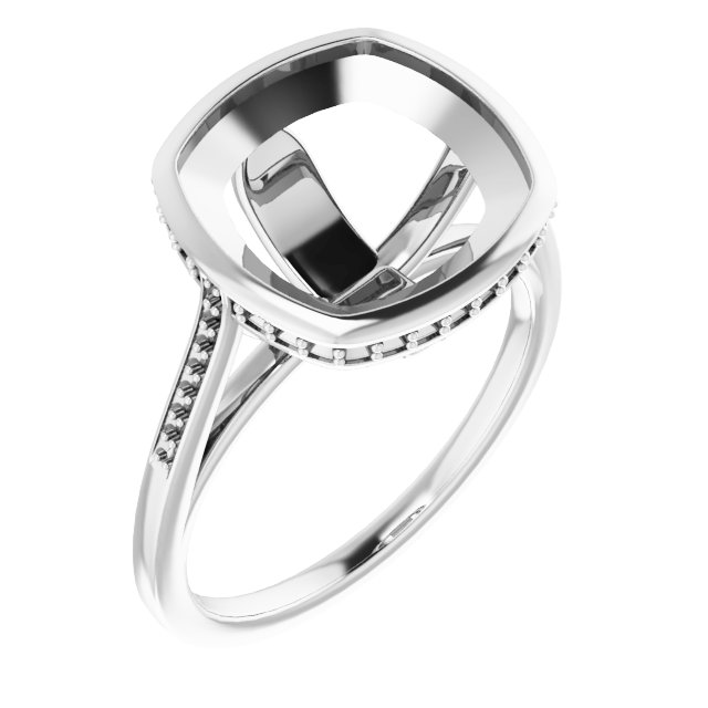 Bezel-Set Accented Engagement Ring