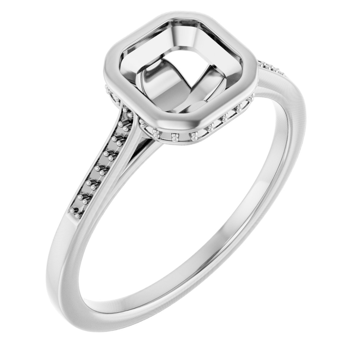 Bezel-Set Accented Engagement Ring