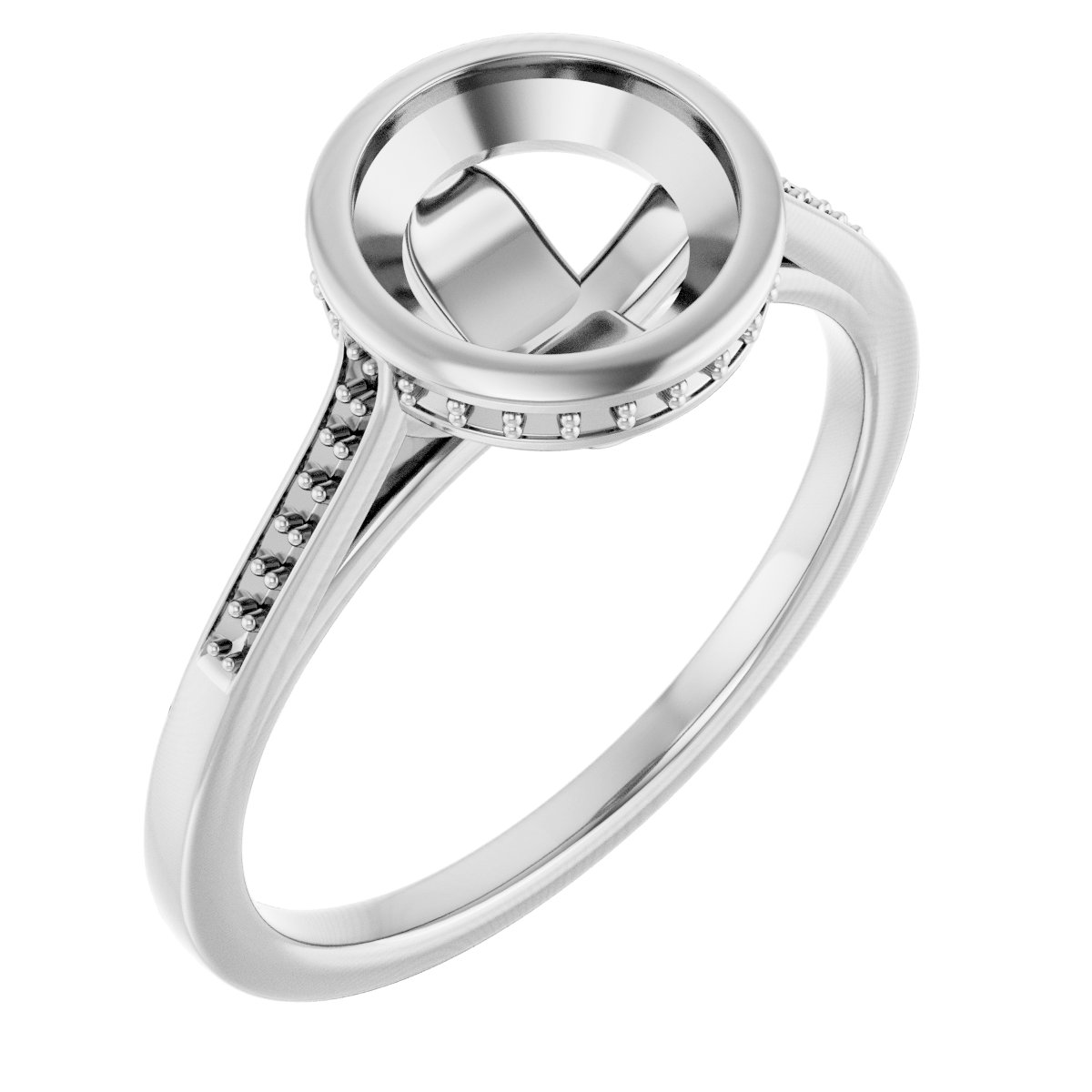 Bezel-Set Accented Engagement Ring
