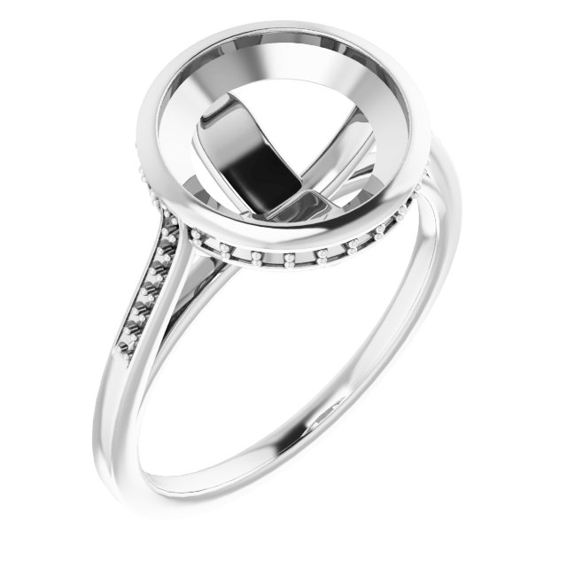 Bezel-Set Accented Engagement Ring