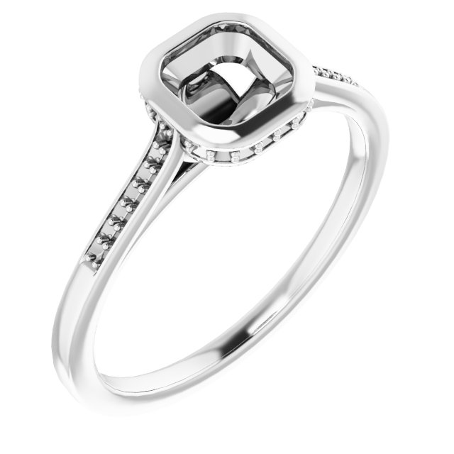 Bezel-Set Accented Engagement Ring