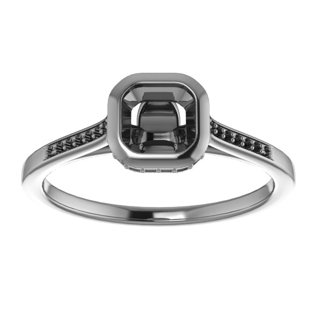 11 mm Cushion Engagement Ring Mounting view 3