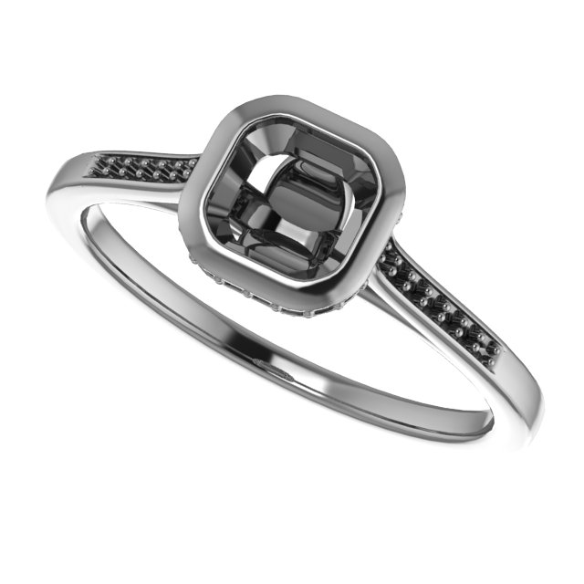 11 mm Cushion Engagement Ring Mounting view 5