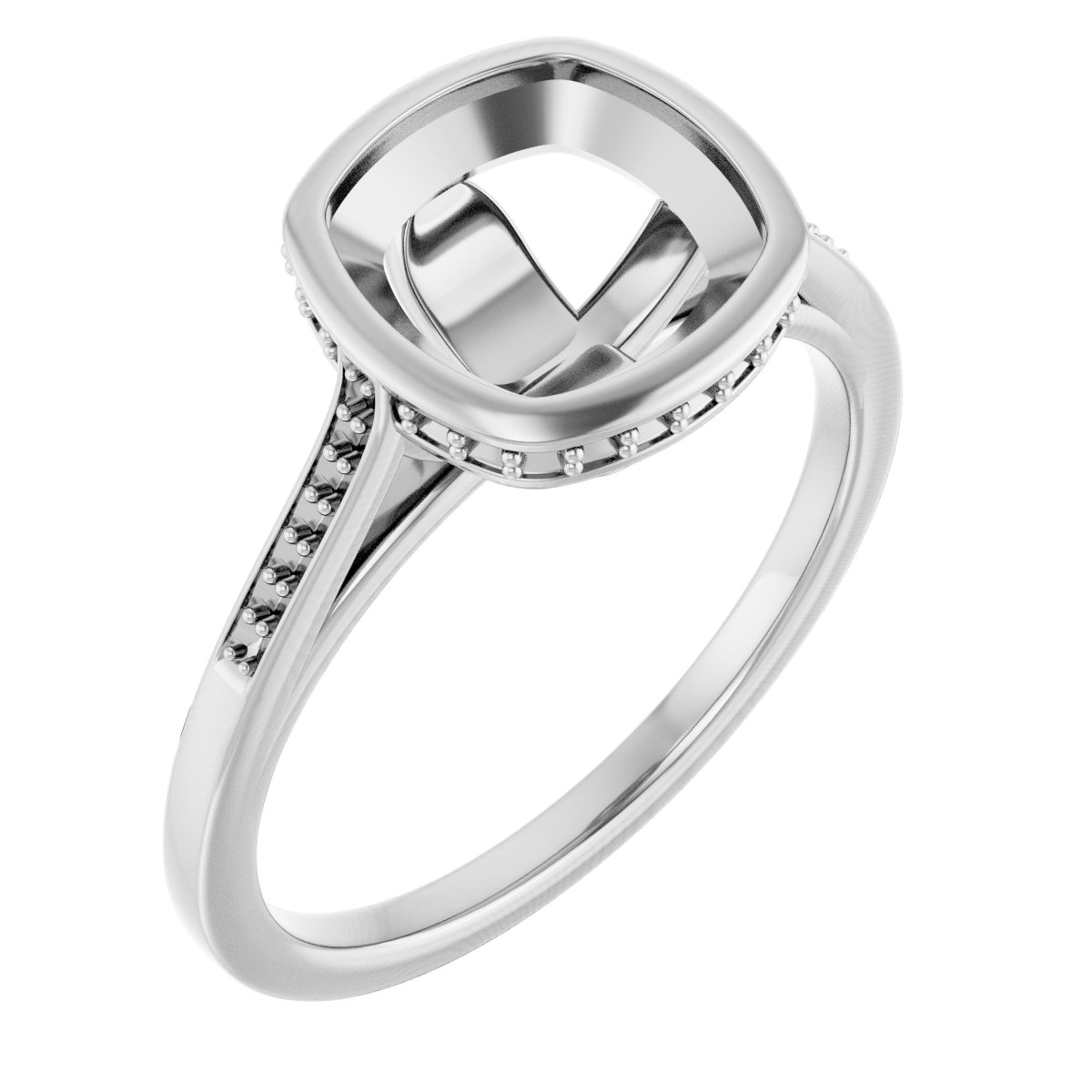 Bezel-Set Accented Engagement Ring
