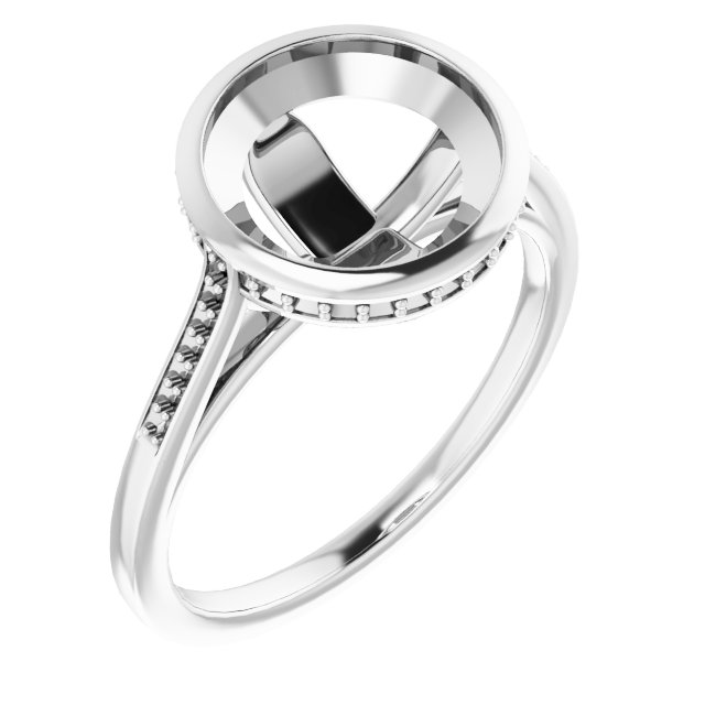 Bezel-Set Accented Engagement Ring
