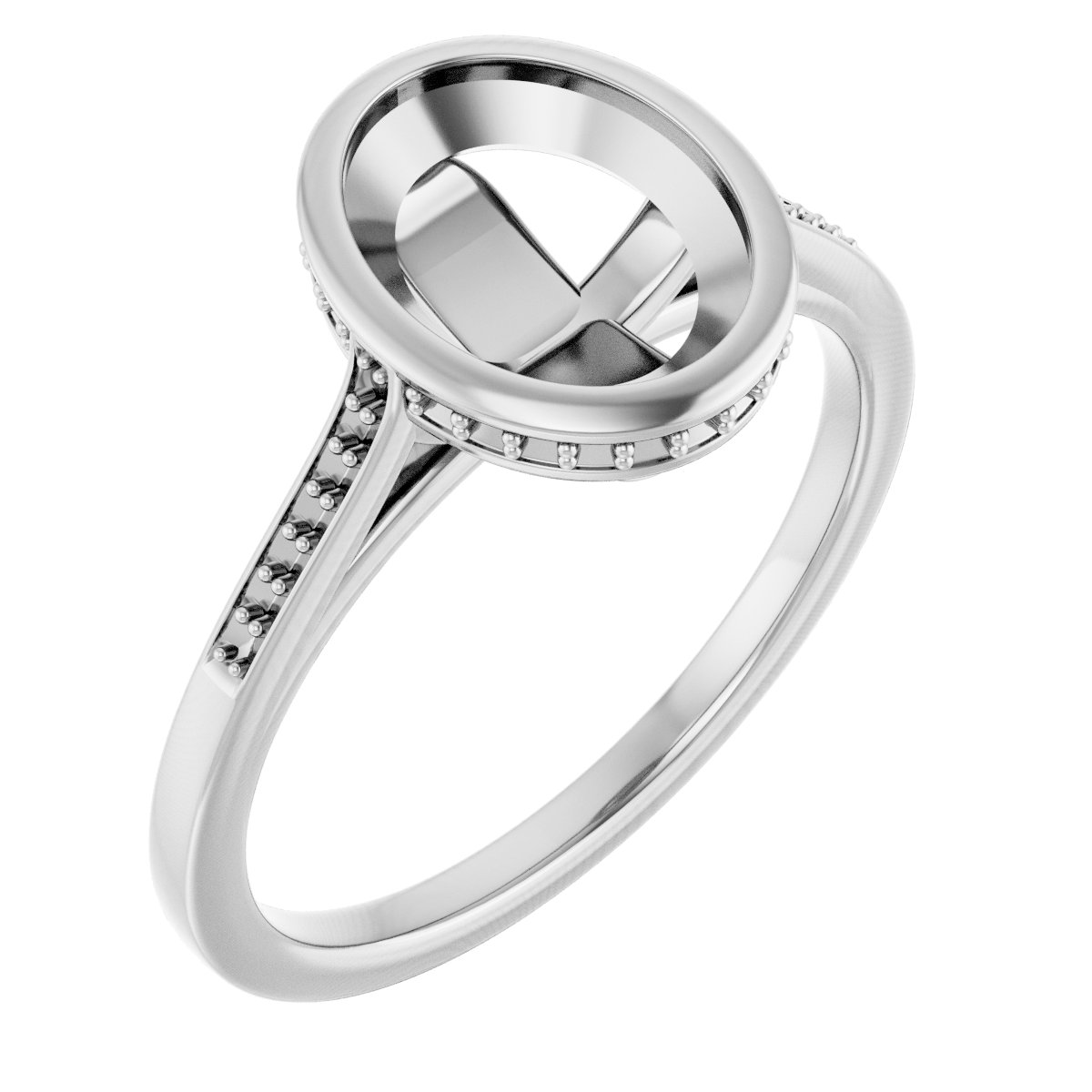 Bezel-Set Accented Engagement Ring