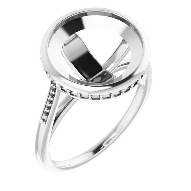 Bezel-Set Accented Engagement Ring