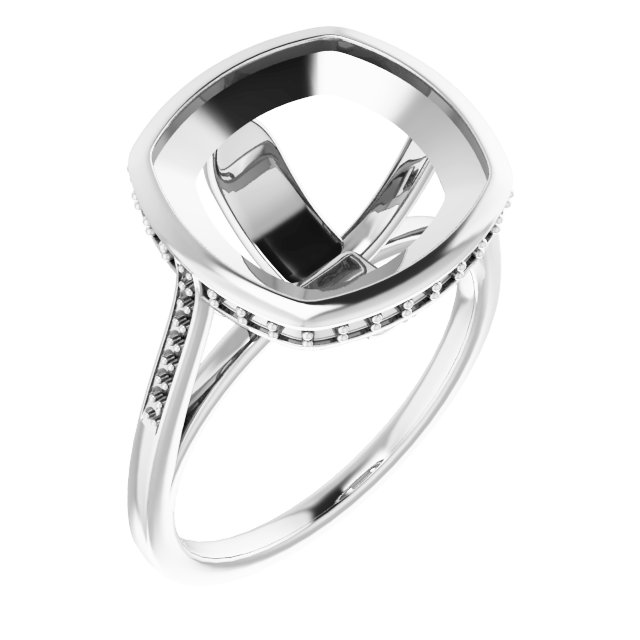Bezel-Set Accented Engagement Ring