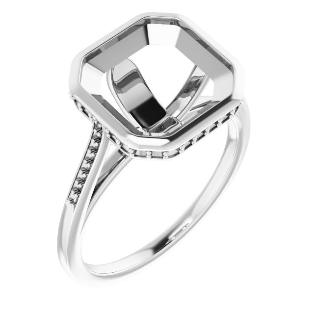 Bezel-Set Accented Engagement Ring