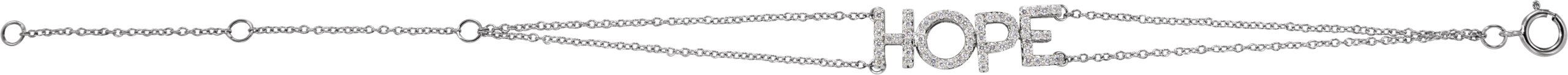 14K White 1/4 CTW Natural Diamond Hope 5-7 Bracelet