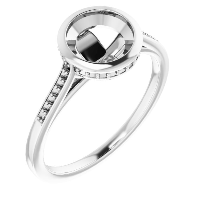 Bezel-Set Accented Engagement Ring