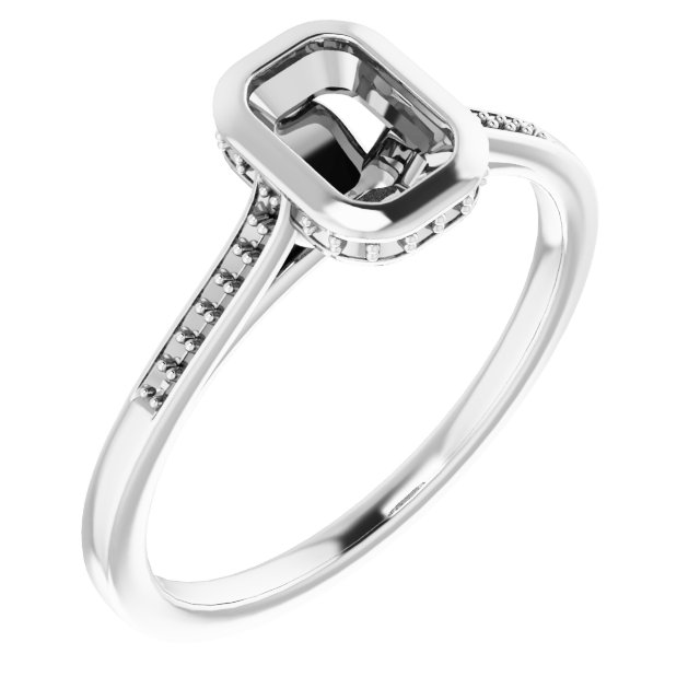Bezel-Set Accented Engagement Ring