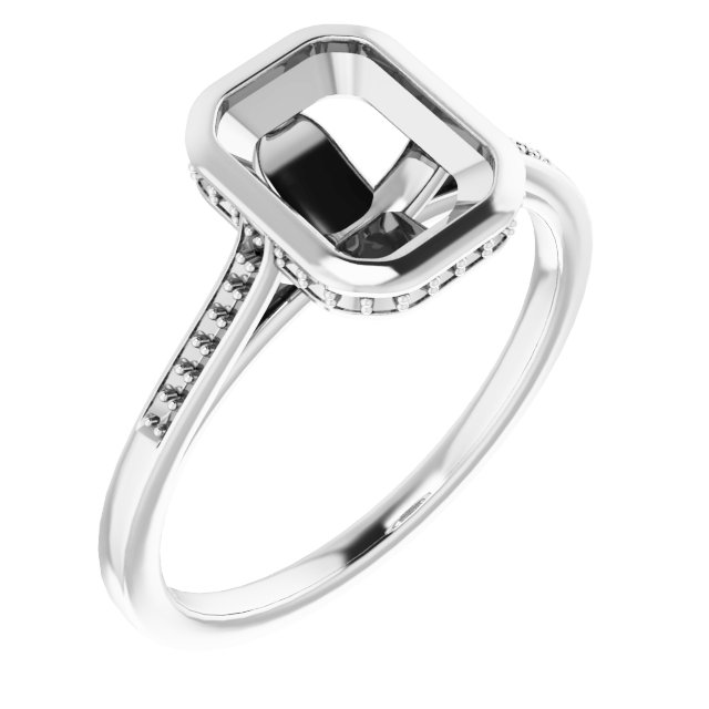 Bezel-Set Accented Engagement Ring