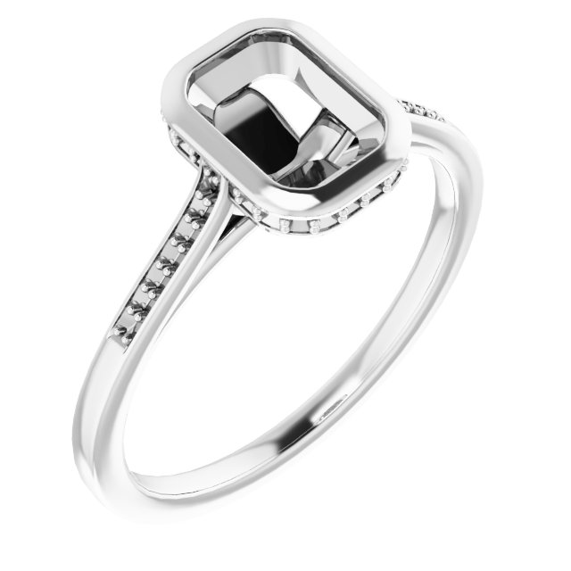 Bezel-Set Accented Engagement Ring