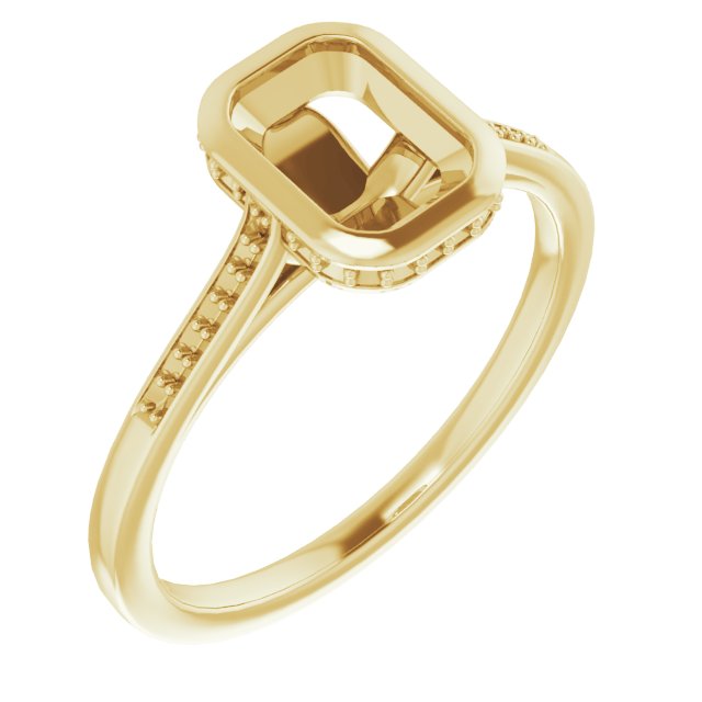 Bezel-Set Accented Engagement Ring