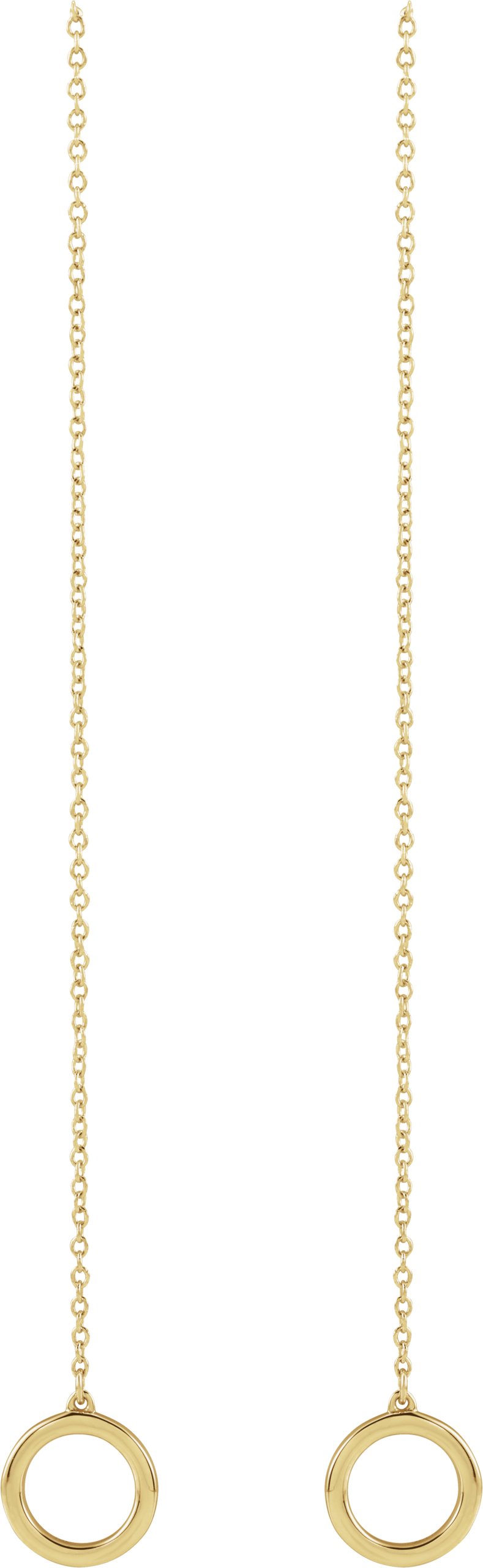 14K Yellow Geometric Chain Earrings