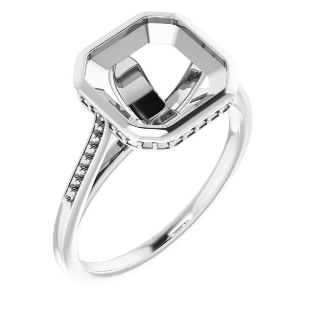 Bezel-Set Accented Engagement Ring