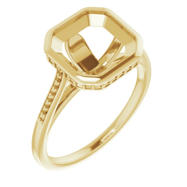 Bezel-Set Accented Engagement Ring