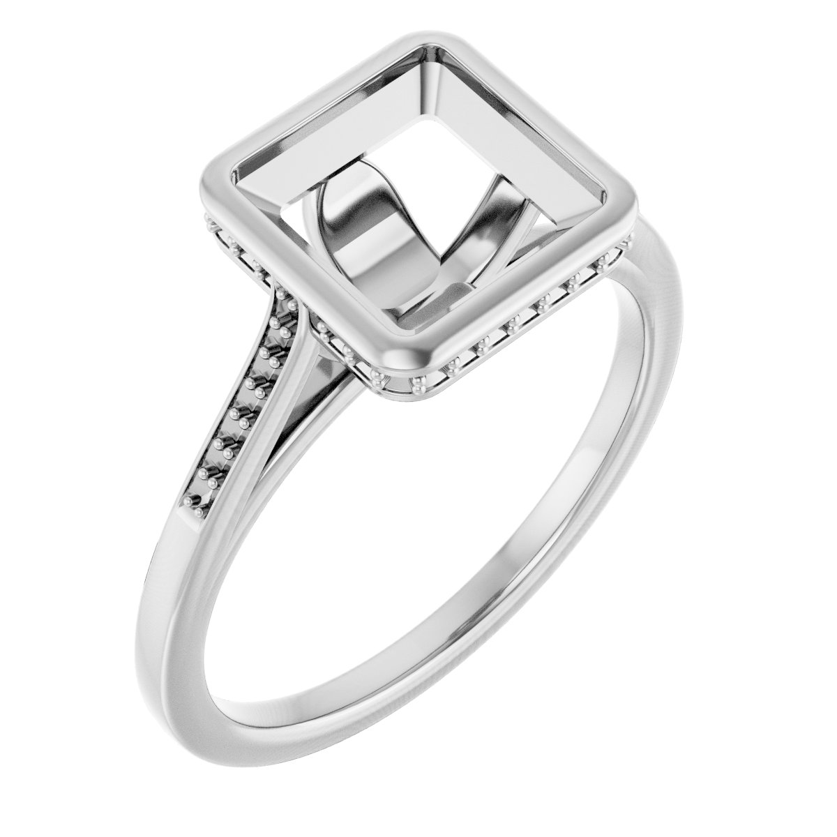 Bezel-Set Accented Engagement Ring