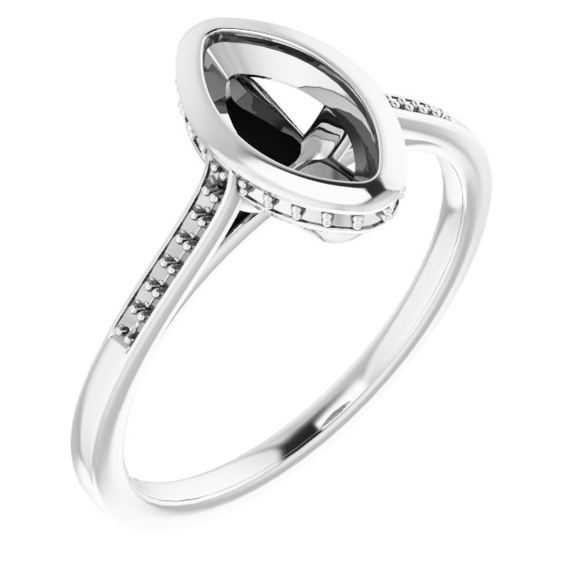 Bezel-Set Accented Engagement Ring