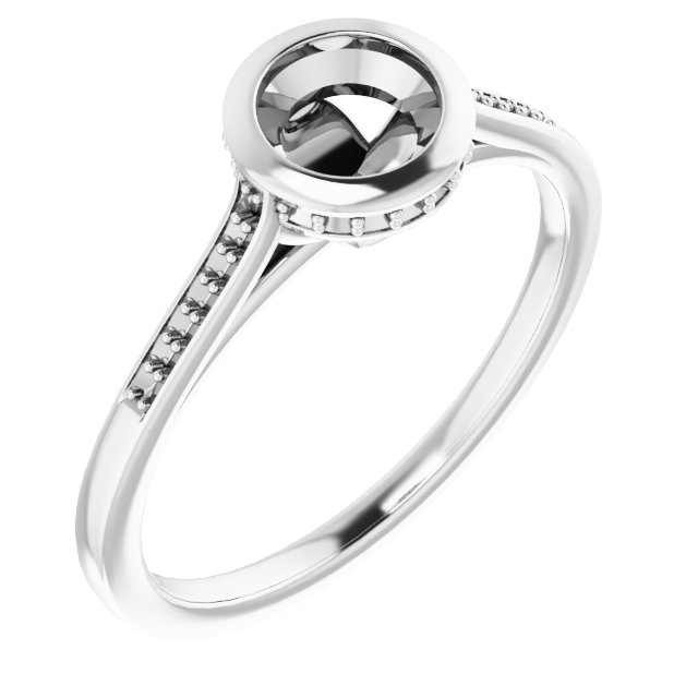 Bezel-Set Accented Engagement Ring