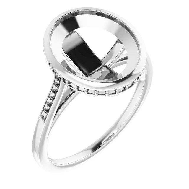 Bezel-Set Accented Engagement Ring