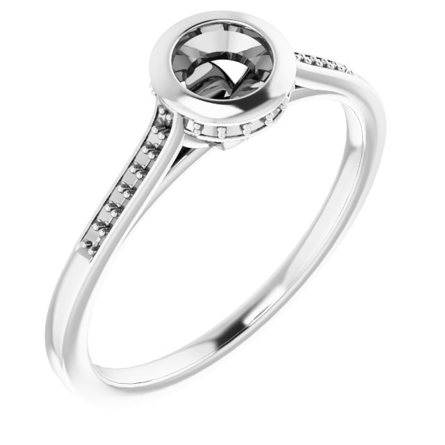 Bezel-Set Accented Engagement Ring