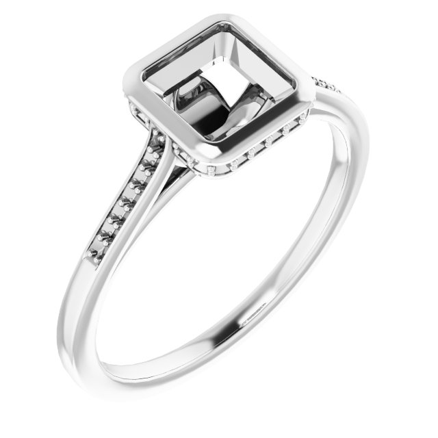 Bezel-Set Accented Engagement Ring