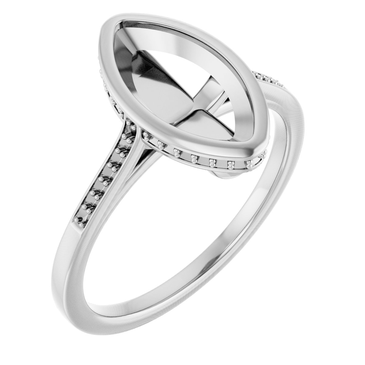 Bezel-Set Accented Engagement Ring