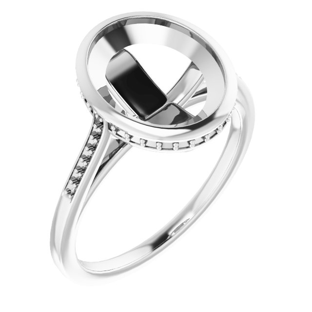 Bezel-Set Accented Engagement Ring